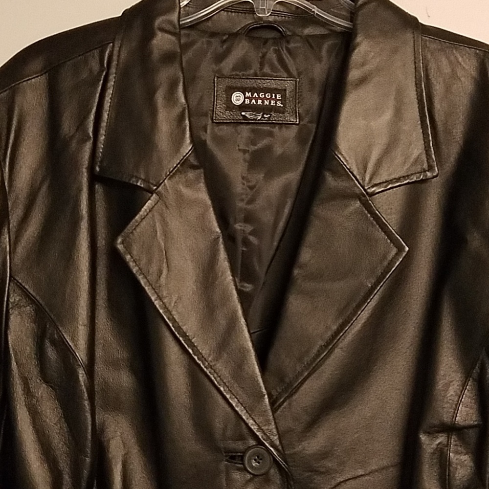 NWOT!! Maggie Barnes Genuine Leather Jacket - Picture 2 of 5